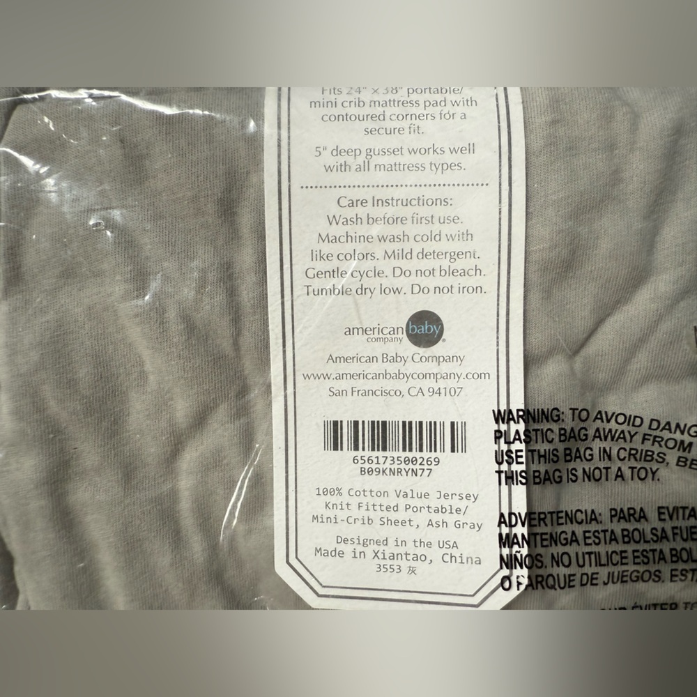 American Baby Company Mini Crib Sheet - Picture 2 of 2